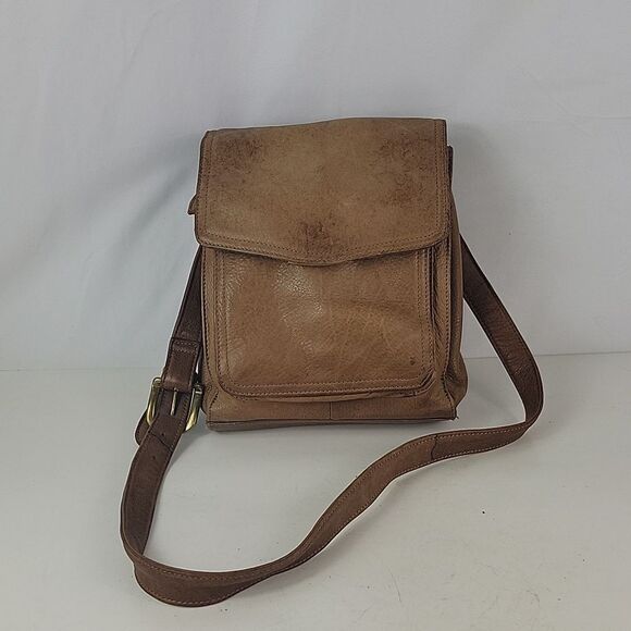 Fossil Messenger Leather Unisex Crossbody Bag - Picture 7 of 15